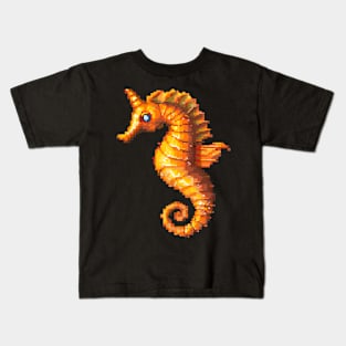 Seahorse in Pixel Form Kids T-Shirt